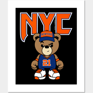 NewYork Teddybear basketball tee Posters and Art